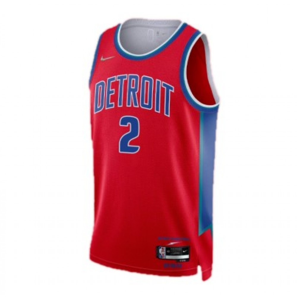 Men's Detroit Pistons Cade Cunningham #2 Red 2021/22 Swingman NBA Jersey - City Edition-Pro Kit Vault | Brand New 26/27 Sports Jerseys